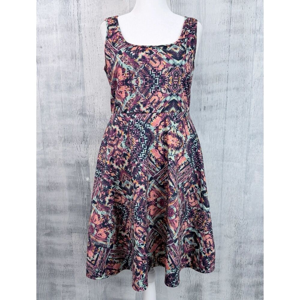 TORRID Scuba Tribal Print Skater Sleeveless Dress Women's Sz 0 Multicolor NWT